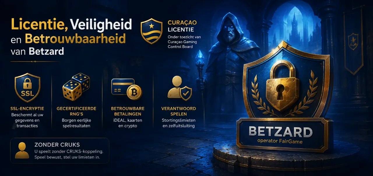 Curacao licentie en beveiligingsschild van Betzard operator FairGame