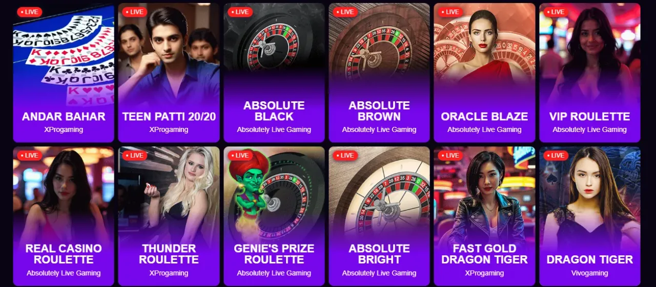Live casino met echte dealer aan roulette- en blackjacktafel van Evolution bij Betzard